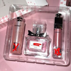 Pink Makeup Set with Lipstick and Perfume
